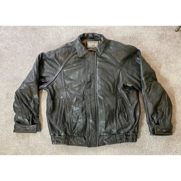 Wilsons Black Leather Jacket Thinsulate Zip Out Lining XL - Picture 1 of 13
